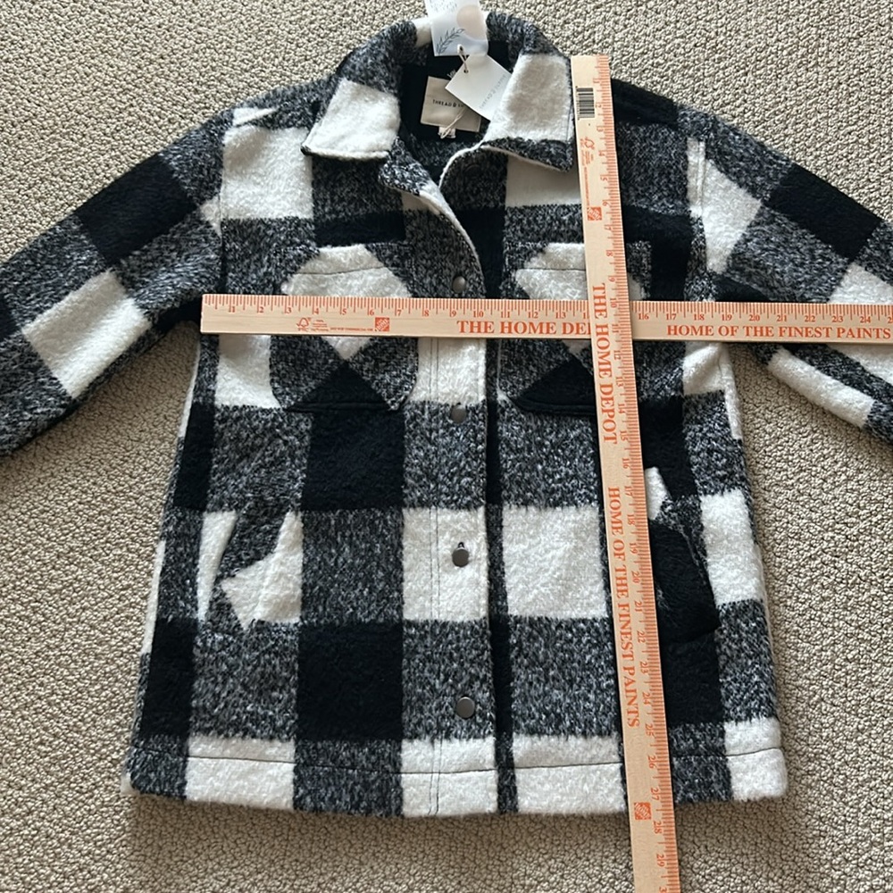 NWT- black and white checkered shacket - Picture 3 of 7